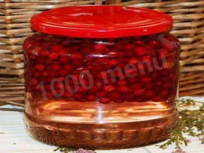 Рецепт брусники на воде с сахаром