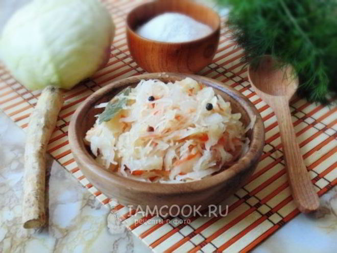 Рецепт капусты квашеной с хреном и морковью