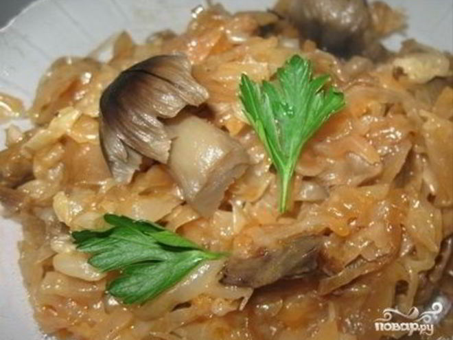 Рецепт капусты с грибами на зиму