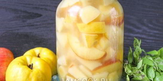 Компот из айвы и яблок на зиму