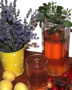 Компот из алычи с мелиссой