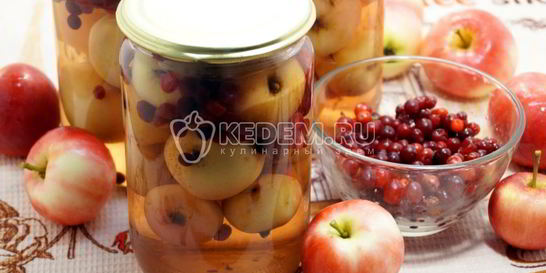 Компот из брусники с яблоками