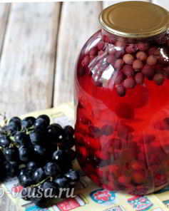 Компот из кизила и винограда на зиму