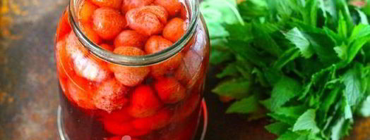 компот из клубники с мятой на зиму. Шаг 11