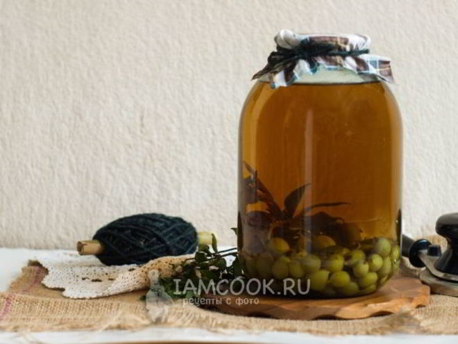 Рецепт компота из крыжовника с мятой