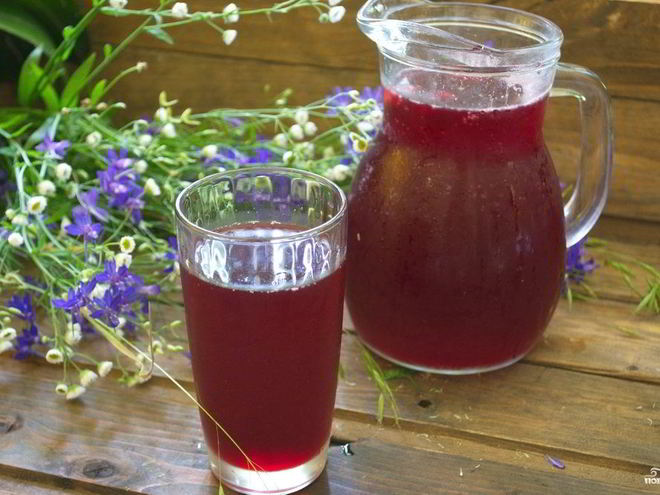 Рецепт компота из малины и вишни