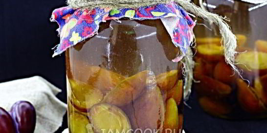 Компот из слив на зиму с корицей