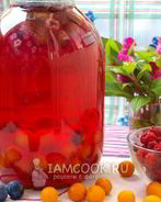 Компот из терна, алычи и малины на зиму