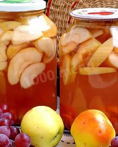 Компот из винограда и яблок