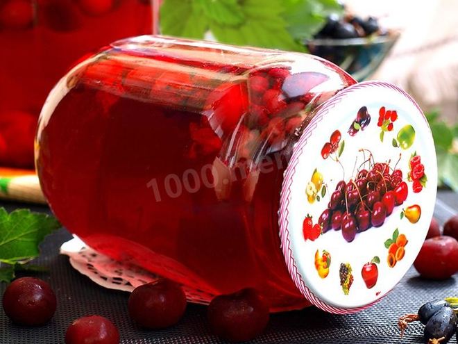 Рецепт компота из вишни и смородины