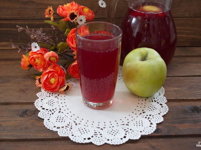 Рецепт компота из вишни с яблоками