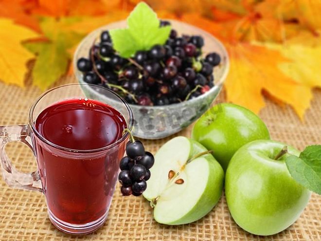 Рецепт компота из яблок и смородины на зиму