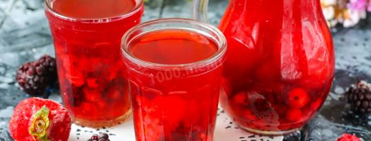 компот из замороженных ягод клубники, ежевики, брусники. Шаг 8