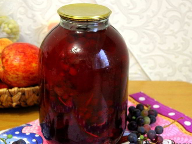 Рецепт виноградного компота на зиму
