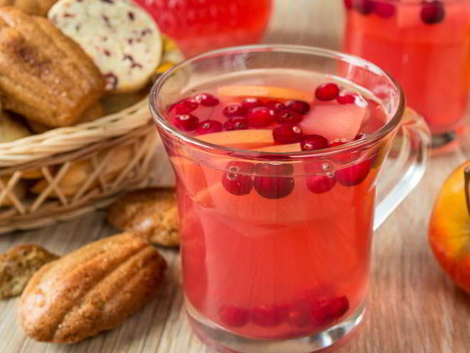 Рецепт яблочно-клюквенного компот с имбирем