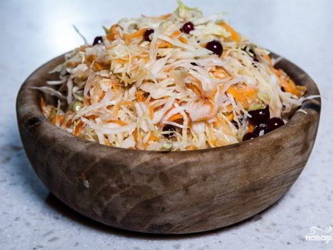 Рецепт квашеной капусты с клюквой
