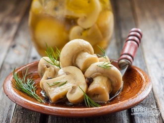 Рецепт быстрых маринованных шампиньонов горячим способом