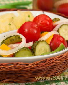 Черри, огурцы, болгарский перец маринованные по-быстрому