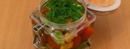 черри, огурцы, болгарский перец маринованные по-быстрому. Шаг 9