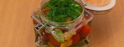 черри, огурцы, болгарский перец маринованные по-быстрому. Шаг 10