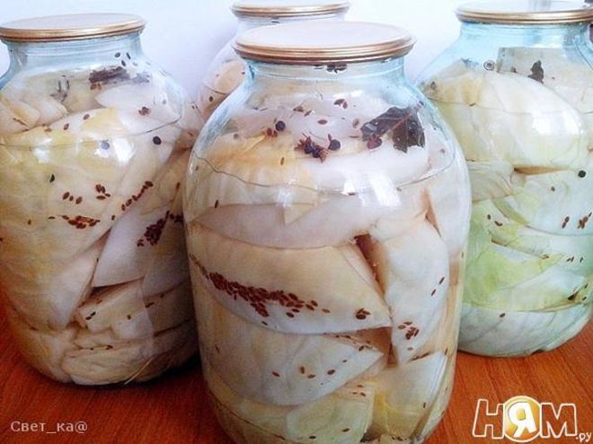 Рецепт капусты маринованной пластинками
