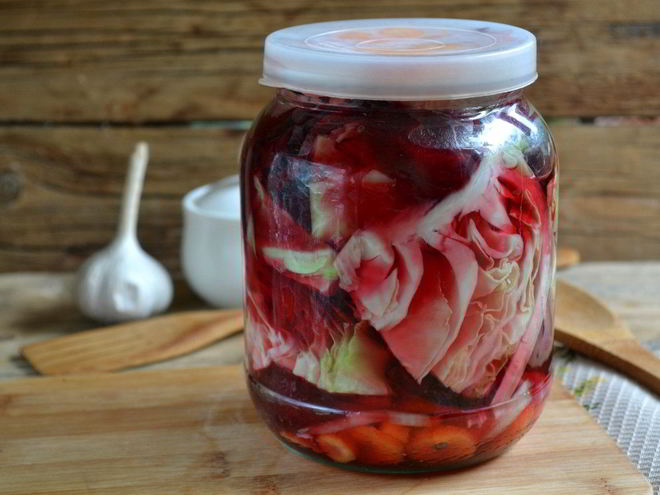 Рецепт капусты, маринованной со свеклой по-грузински