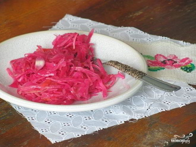 Рецепт капусты маринованной со свеклой