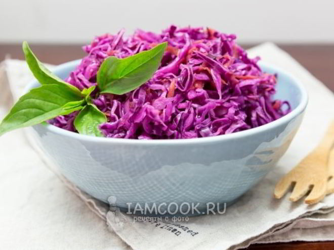 Рецепт маринованной краснокочанной капусты