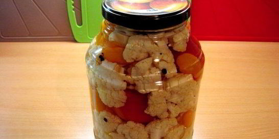 Маринованная цветная капуста на зиму в банках