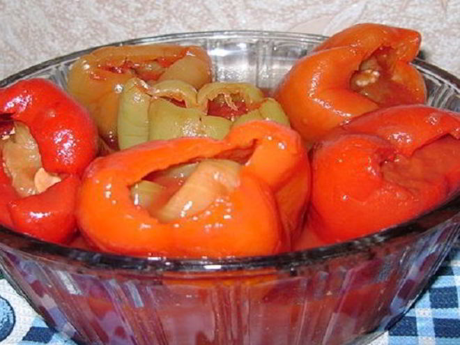 Рецепт маринованного перца с баклажанами