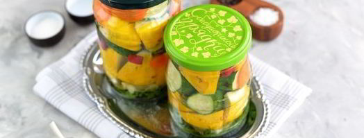 маринованные патиссоны с огурцами на зиму. Шаг 5