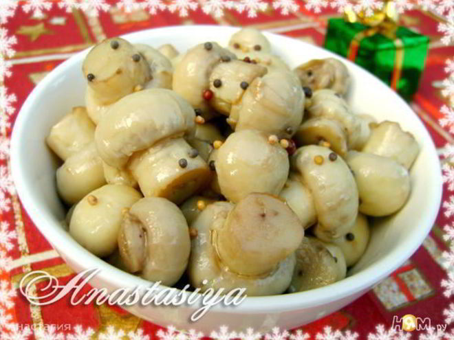 Рецепт маринованных шампиньонов на закуску