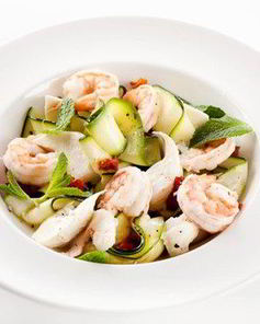 Маринованные цукини с креветками и моцареллой Unagrande