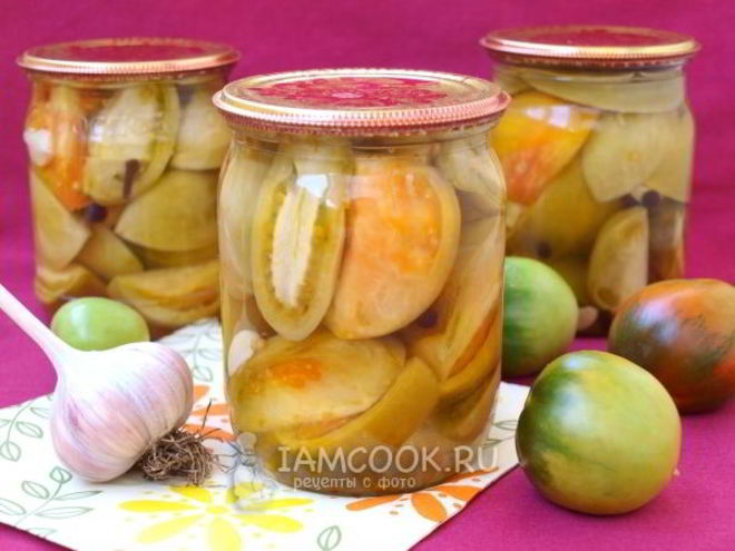 Рецепт маринованных зеленых помидоров на зиму