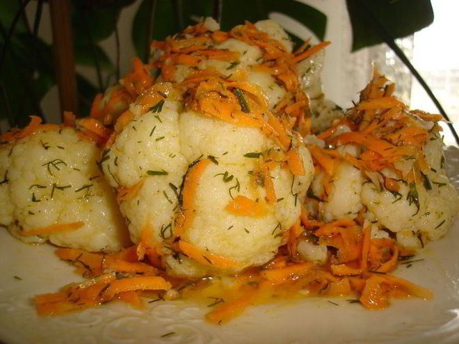 Рецепт цветной капусты маринованной