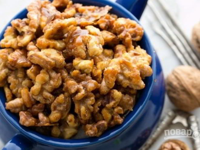 Рецепт орехов в сахаре