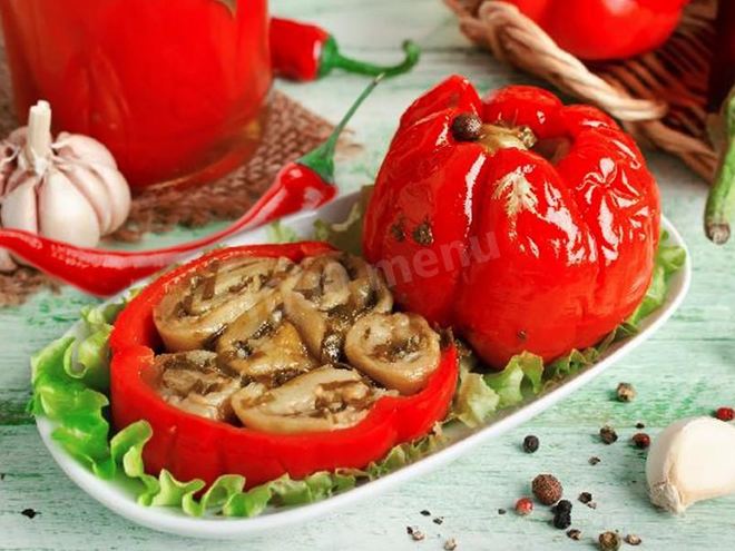 Рецепт перца фаршированного чесноком и баклажанами на зиму