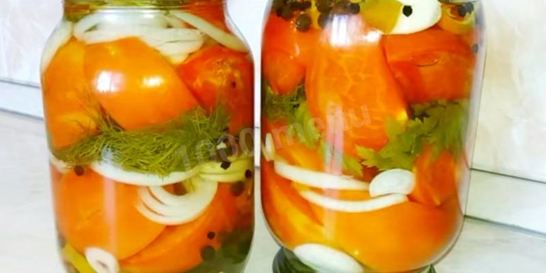 Помидоры дольками с чесноком на зиму