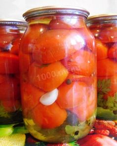 Помидоры на зиму в желе с петрушкой и кинзой