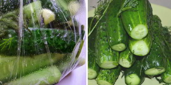 Малосольные огурцы в пакете