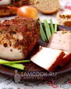 Сало в луковой шелухе