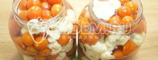 цветная капуста с помидорами на зиму. Шаг 6