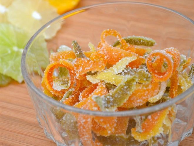 Рецепт цукатов из апельсиновых и лимонных корок