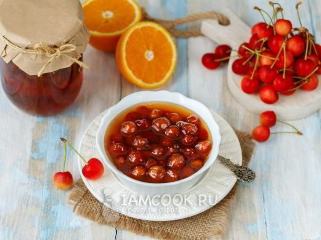 Рецепт варенья из черешни с апельсином