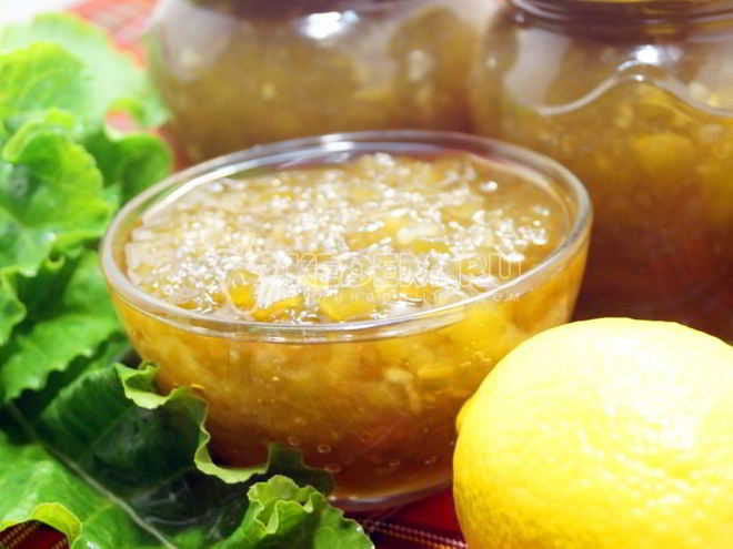 Рецепт варенья из ревеня с лимоном