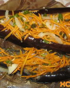 Баклажаны с морковью по-корейски
