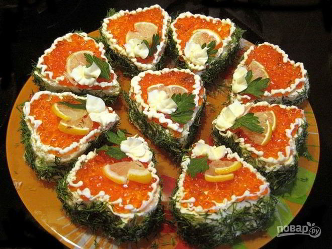 Рецепт бутерброда с рыбной икрой