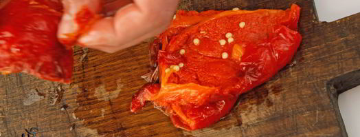 бутерброд с творожным сыром и печеным перцем. Шаг 2