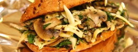 бутерброд-ссобойка с грибами и сыром. Шаг 8