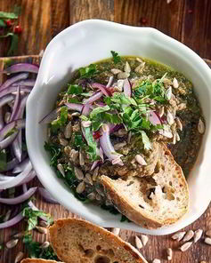 Бутербродная паста из зеленой чечевицы